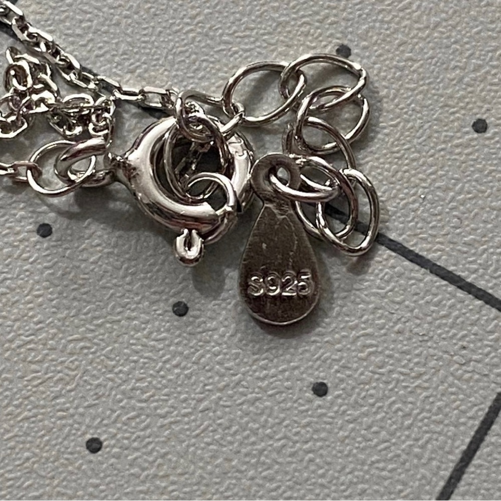Dainty 925 Sterling Silver Red black Heart Necklace - Picture 5 of 7